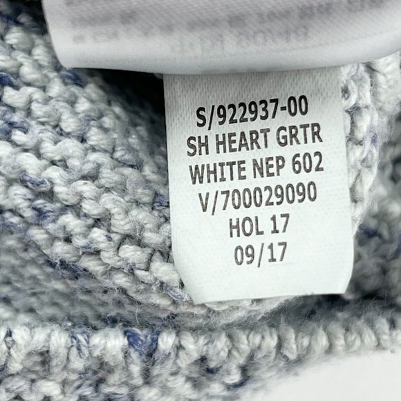 Baby Gap Knit Blue Gray Hooded Heart Pockets Knit Cardigan Sweater Size 18-24 M - Picture 12 of 14